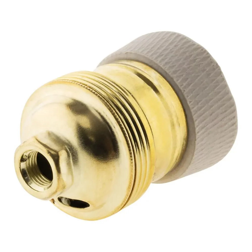 Zenitech Douille Électrique-Douille E27 en laiton avec collerette porcelaine -