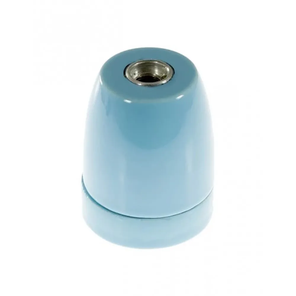 Lnd Douille Électrique-Douille E27 en Porcelaine Bleu - Déco Vintage