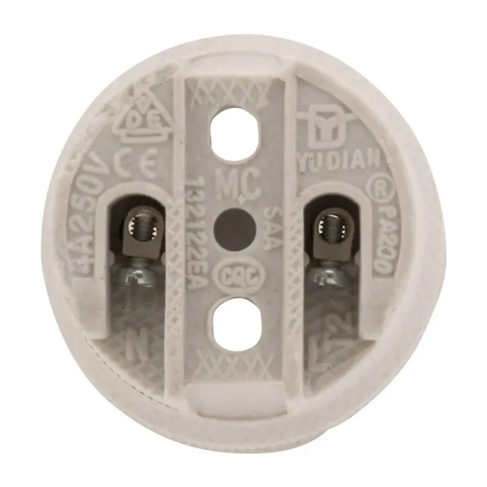 Zenitech Douille E27 porcelaine à vis - Blanc -
