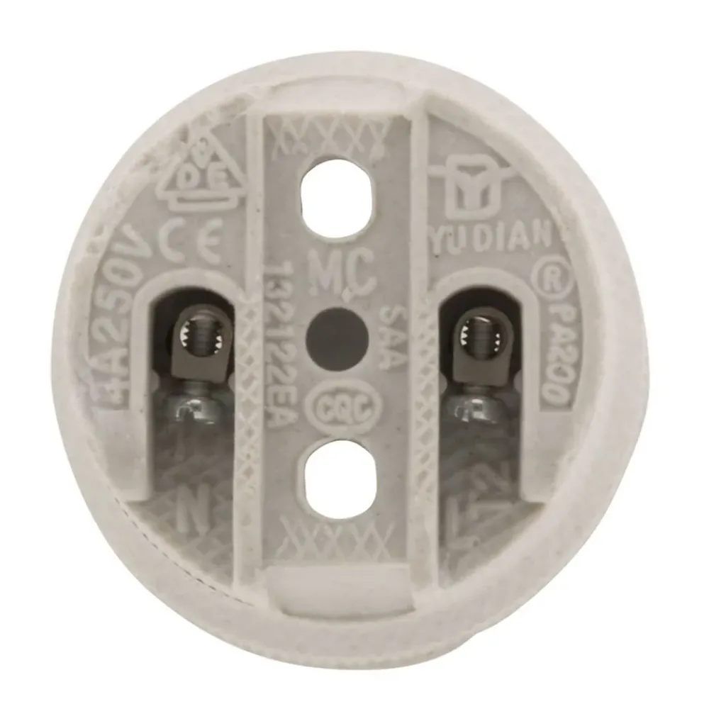 Zenitech Douille E27 porcelaine à vis - Blanc -