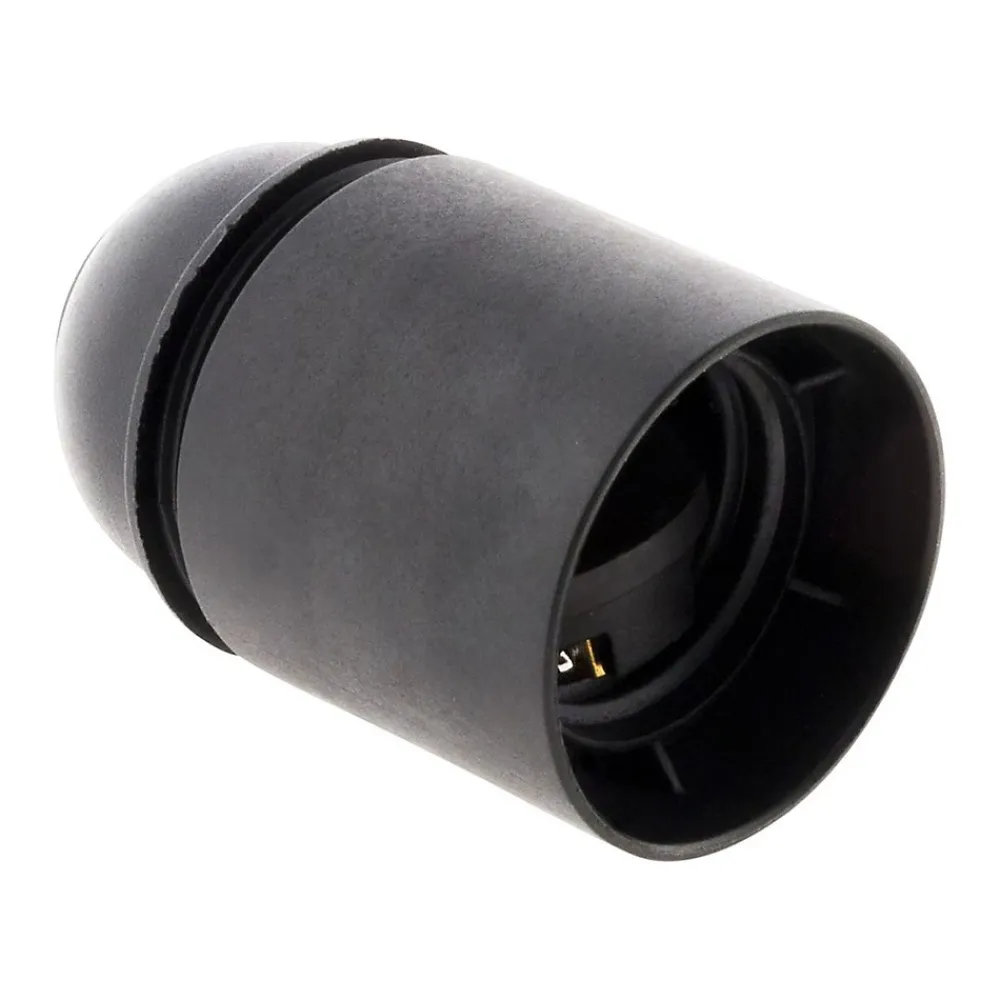 Zenitech Douille Électrique-Douille lisse sans bague E27 - Noir -