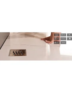 Karag Drain de douche carré en acier inoxydable CONFLUO TIDE 15x15 cm