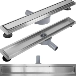 Rea Evacuation De Douche-Drain Linéaire Neox Pro 90 Brush Steel