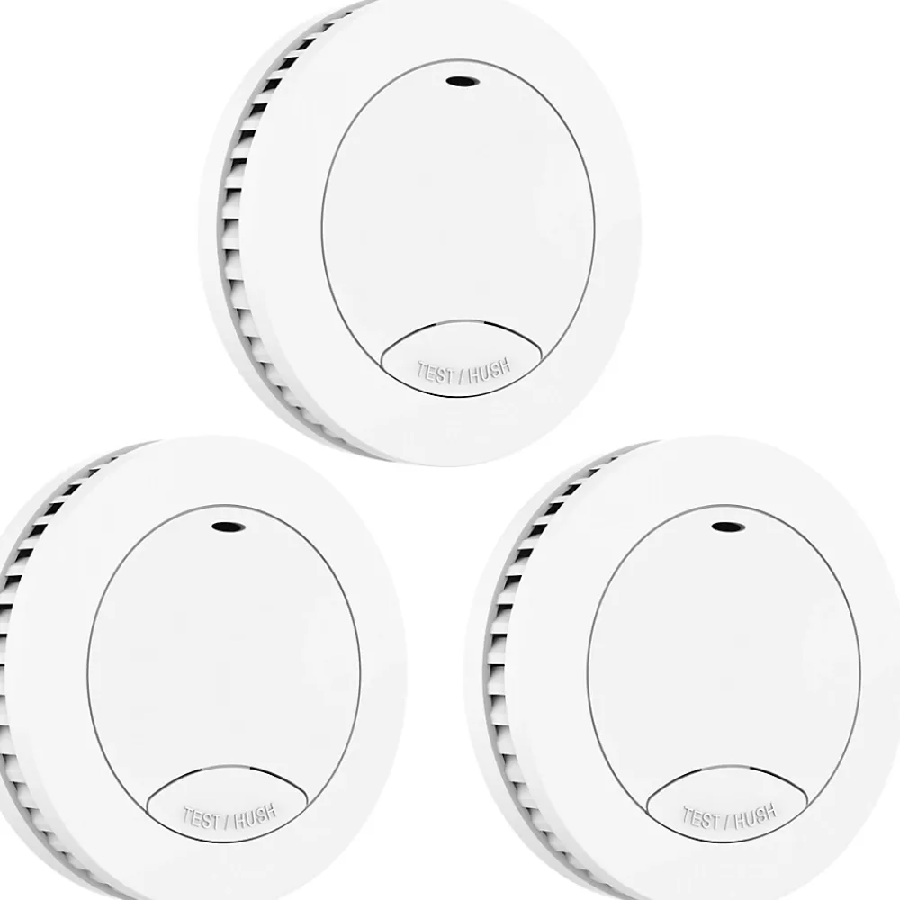 Aroha Détecteur de fumée Safety Pro Mini - Batterie 10 ans - Détecteur de fumée - Alarme incendie - 3 pièces