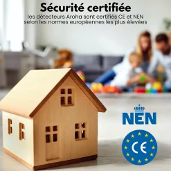 Aroha Détecteur de fumée Safety Pro Mini - Batterie 10 ans - Détecteur de fumée - Alarme incendie - 2 pièces