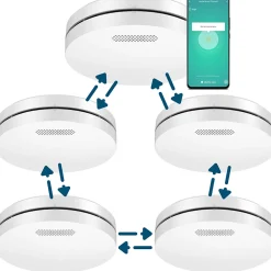 Aroha Détecteur De Fumée|Détecteur De Fumée, Gaz Et Protection Incendie-Détecteur de fumée Smart Connect & Link connectable et WiFi - Alarme incendie connecte Tuya et Smartlife - 5 pieces