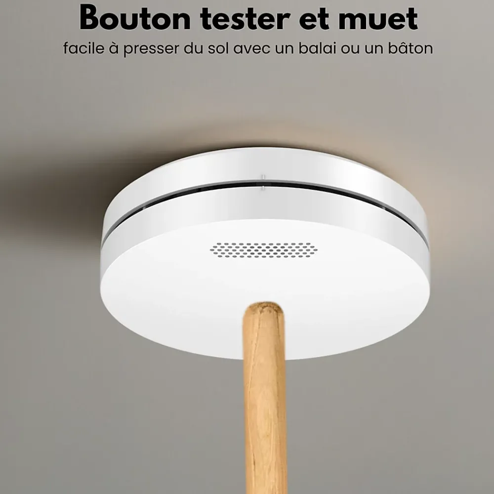 Aroha Détecteur de fumée Smart Connect & Link connectable et WiFi - Alarme incendie connecte Tuya et Smartlife - 3 pieces