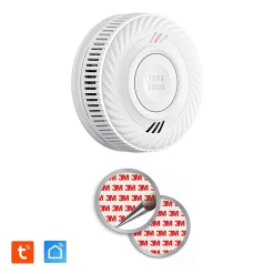 Kyf Détecteur De Fumée|Détecteur De Fumée-Détecteur de fumée connecté WIFI - CE EN14604 - Pile 10 ans scellée et Kit de fixation magnétique