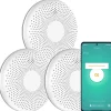 Aroha Détecteur de fumée et de monoxyde de carbone Smart Connect WiFi - Batterie 10 ans - Alarme incendie et CO - 3 pièces