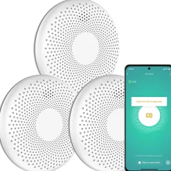 Aroha Détecteur de fumée et de monoxyde de carbone Smart Connect WiFi - Batterie 10 ans - Alarme incendie et CO - 3 pièces
