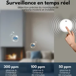 Aroha Détecteur De Monoxyde De Carbone Et Gaz-Détecteur de fumée et de monoxyde de carbone Safety Pro Sleep Line - Batterie 10 ans - Alarme incendie et de CO - 2 pièces