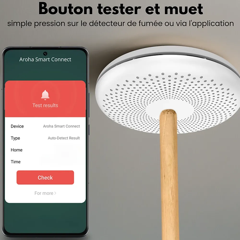 Aroha Détecteur De Fumée|Détecteur De Fumée, Gaz Et Protection Incendie-Détecteur de fumée et de monoxyde de carbone Smart Connect WiFi - Batterie 10 ans - Alarme incendie et CO - 2 pièces