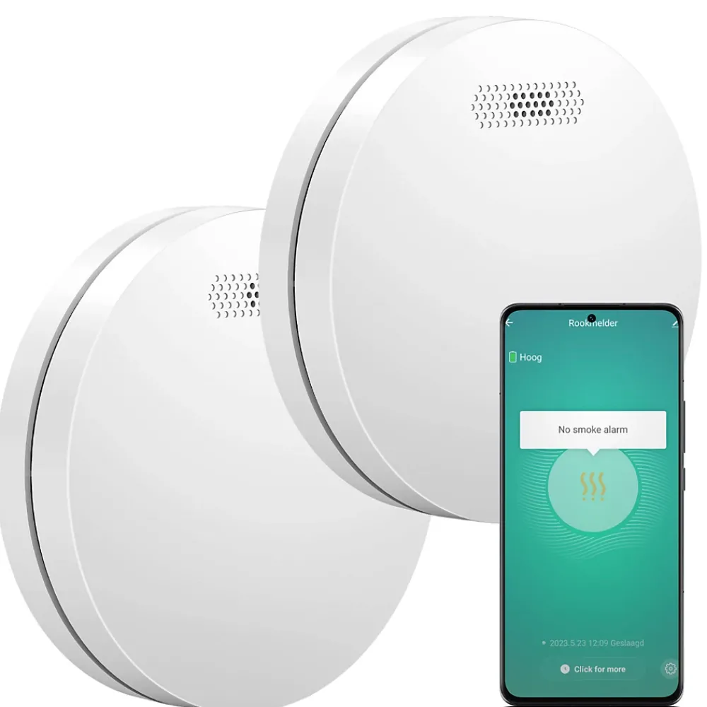 Aroha Détecteur de fumée WiFi Smart Connect - Batterie 10 ans - Alarme incendie connecte avec Tuya et Smartlife - 2 pièces