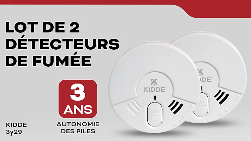 Kidde Détecteur de fumée 3Y29 , 2 pièces
