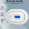 Aroha Détecteur De Monoxyde De Carbone Et Gaz-Détecteur de monoxyde de carbone interconnecté Link - Batterie 10 ans - Alarme de CO - Portable - 2 pièces