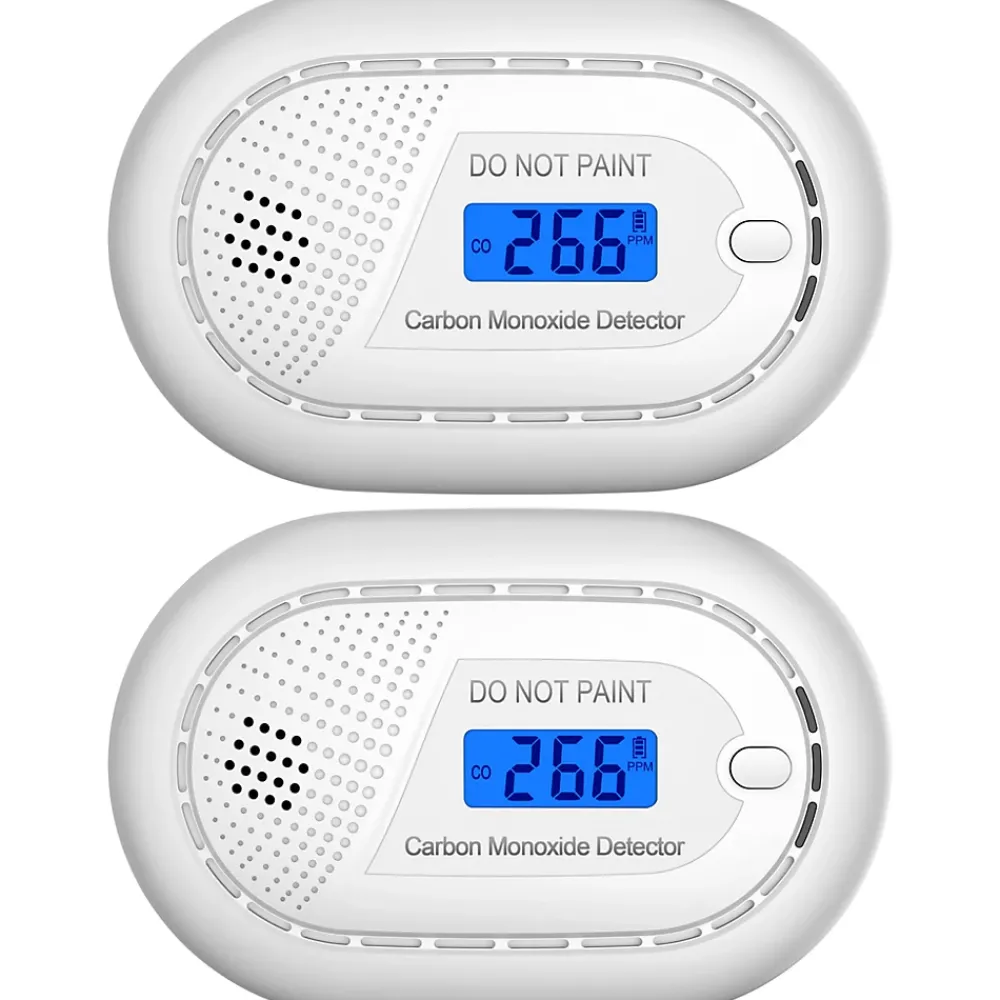 Aroha Détecteur De Monoxyde De Carbone Et Gaz-Détecteur de monoxyde de carbone interconnecté Link - Batterie 10 ans - Alarme de CO - Portable - 2 pièces