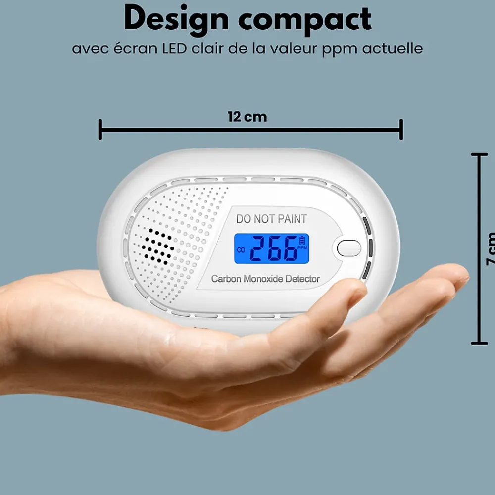 Aroha Détecteur de monoxyde de carbone Smart Connect WiFi - Batterie 10 ans - Alarme de CO connecte Tuya et Smartlife - 2 pièces