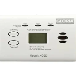 Gloria Détecteur de monoxyde de carbone KO2D à piles AA, écran numérique, 10 ans de garantie