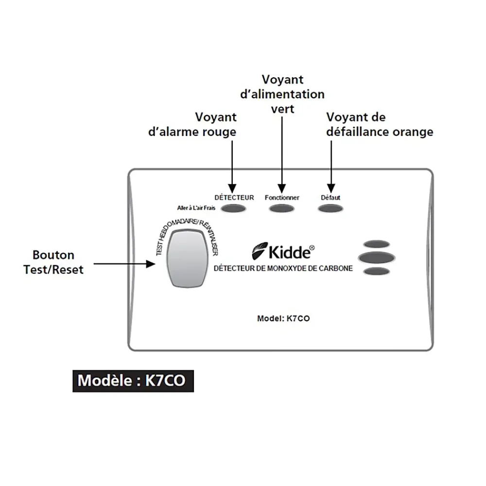 Kidde Détecteur De Monoxyde De Carbone Et Gaz|Détecteur De Fumée, Gaz Et Protection Incendie-Détecteur de monoxyde de carbone 7CO