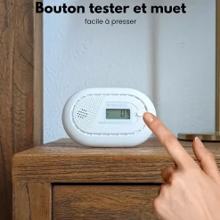 Aroha Détecteur de monoxyde de carbone Safety Pro - Batterie 10 ans - Alarme de CO portable, capteur de CO - 2 pièces