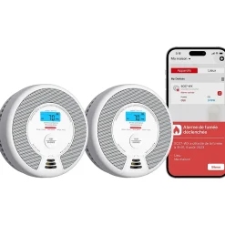 X-Sense Détecteur Fumée et CO Connecté Wi-Fi Batterie Remplaçable SC07-WX Lot 2