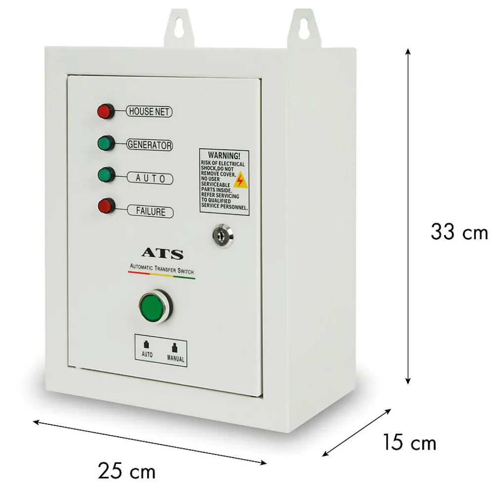 Eberth ATS commutateur de transfert automatique 3 phases jusqu'à 10kW, 400V tension de service, câble de commande 1,5m ATS inclus