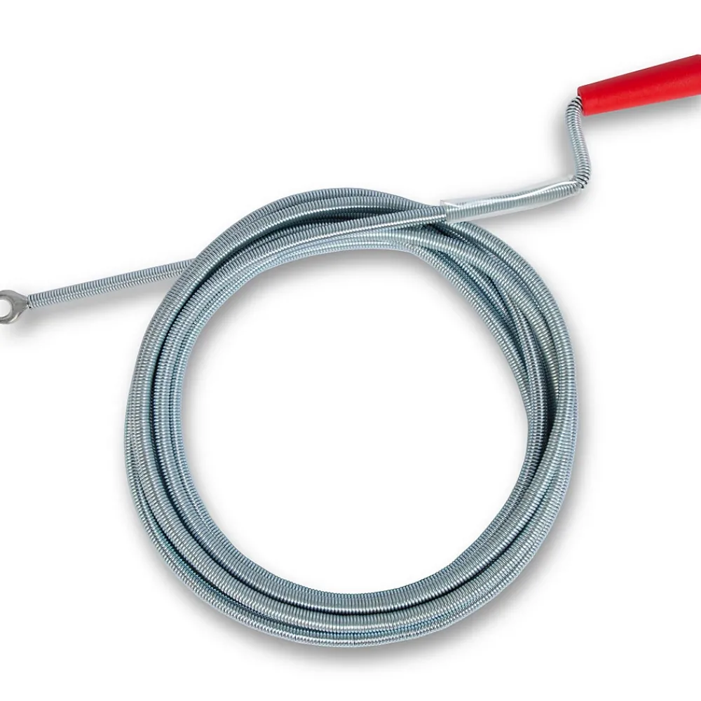Eberth Furet Déboucheur-Spirale de nettoyage de tuyaux 5m de long et 9mm de diamètre pour tuyaux à partir de 40mm tête en forme de griffe de 20mm