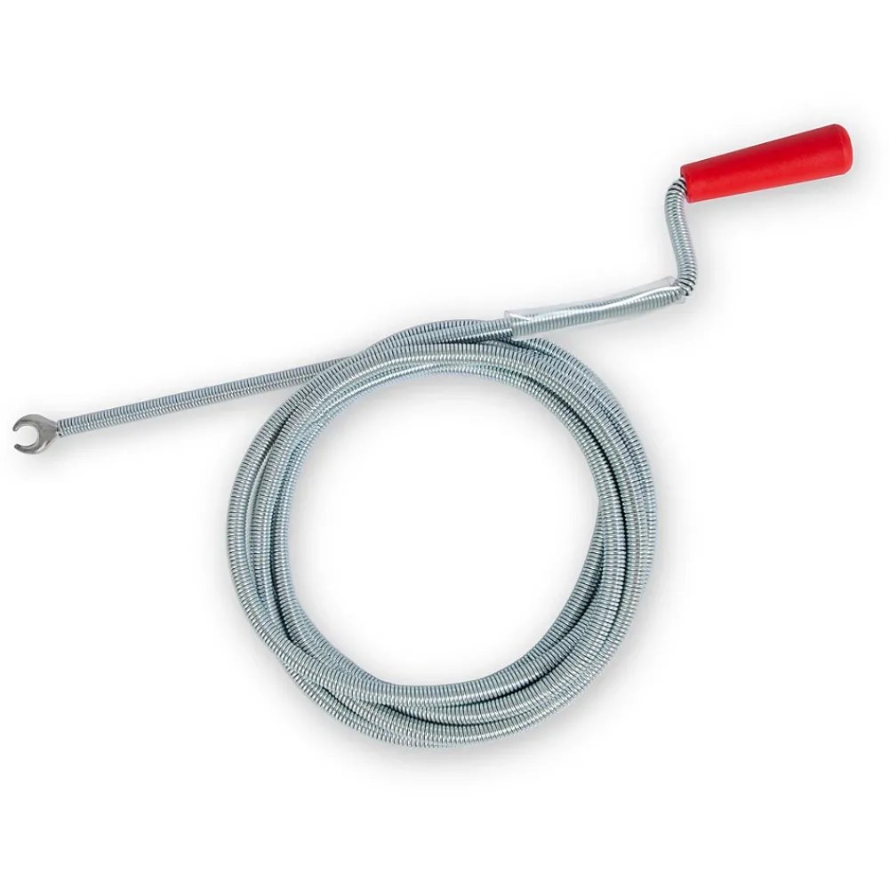 Eberth Furet Déboucheur-Spirale de nettoyage de tuyaux 3m de long et 9mm de diamètre pour tuyaux à partir de 40mm tête en forme de griffe de 20mm