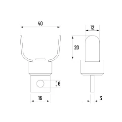 Eberth Tête de coupe à fourche lisse pour machine à nettoyer les tubes, C-Cutter tubes de 50-125mm, accouplement M6, tête 40mm