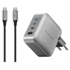 EcoFlow Chargeur Et Câble Usb-RAPID Pro Charger 140W - Chargeur GaN 4 ports, compact et puissant