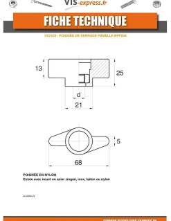 Vis Express Kit De Vis-Ecrou bouton de serrage Nylon Insert Inox M5 - 1 pièce