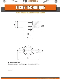 Vis Express Kit De Vis-Ecrou bouton de serrage Nylon Insert Acier zingué M6 - 30 pièces