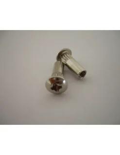 Vis Express Écrou-Ecrou Relieur Tête Poelier Pozi M4X9 5X15 Acier nickelé - 1000 pièces