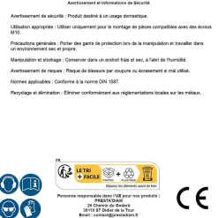 D-Work 50 Ecrous Borgnes M20 mm - DIN 1587 - Zingué blanc -