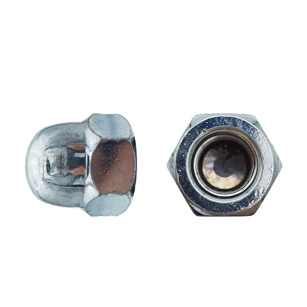 D-Work Écrou-50 Ecrous Borgnes M16 mm - DIN 1587 - Zingué blanc -