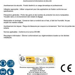 D-Work Écrou-1000 Ecrous Freins Indésserrables M8 mm - DIN 980 - 8 - Zingué blanc -