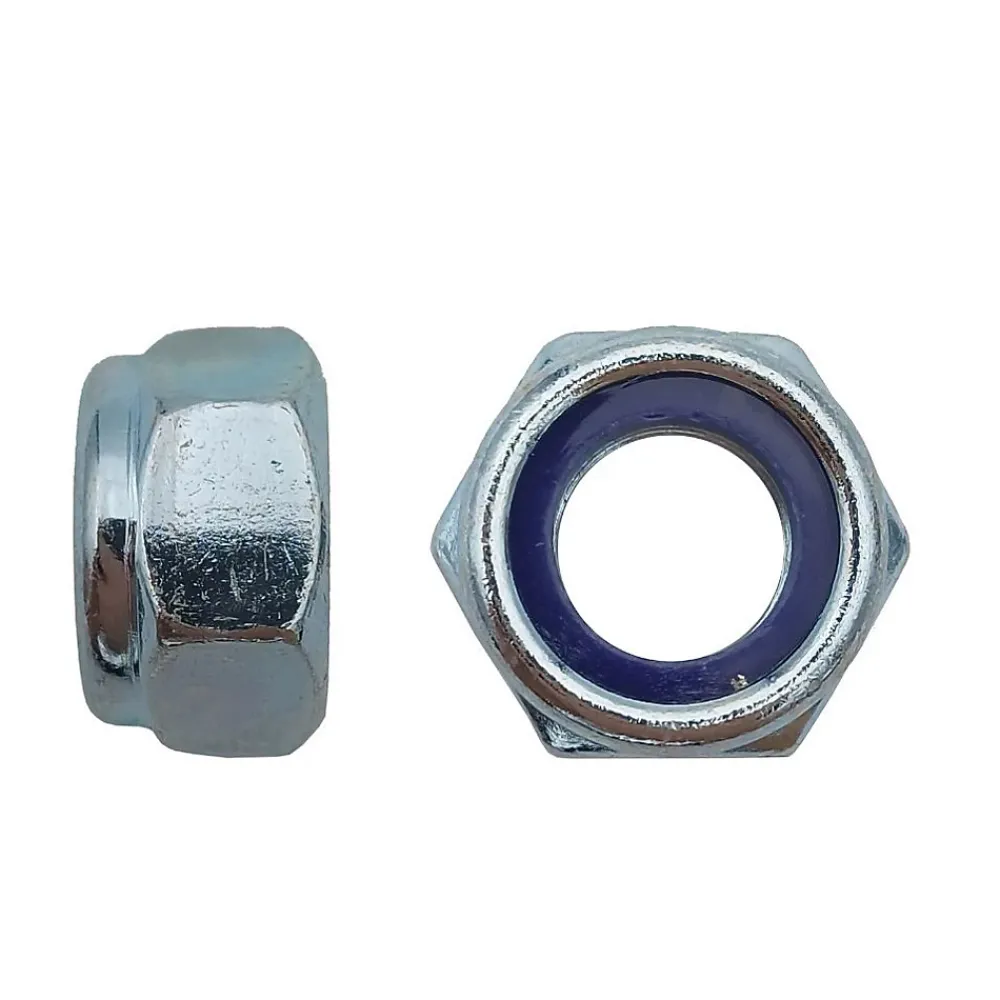 D-Work 25 Ecrous Freins Indésserrables Bague Nylon M22 mm - DIN 985 - I8I - Zingué blanc -