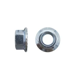 D-Work Écrou-50 Ecrous Hexagonaux à Embase Crantée M16 mm - DIN 6923 - 8 - Zingué blanc -