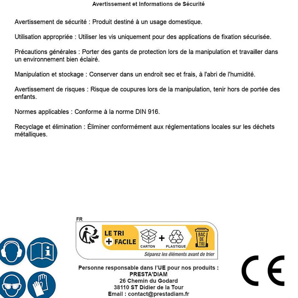 D-Work 200 Ecrous Hexagonaux HU M8 mm - 4032 - 10 - Brut -