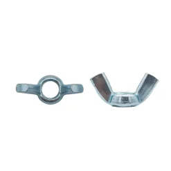 D-Work 200 Ecrous à Oreilles Forme Américaine M6 mm - Zingué blanc -
