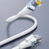 Elfcam-shop Câble Et Connectique Réseau-Elfcam - Câble Ethernet RJ45 Cat 7 SFTP 10m (Rond Blanc), 10Gbps, 600MHz, Cuivre, Anti-Interférences