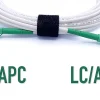 Elfcam-shop Câble, Fil Et Cordon D'Alimentation-Elfcam - Câble Fibre Optique LC/APC à LC/APC - 1m (Blanc), Jarretière Optique Simplex Monomode 9/125um LSZH