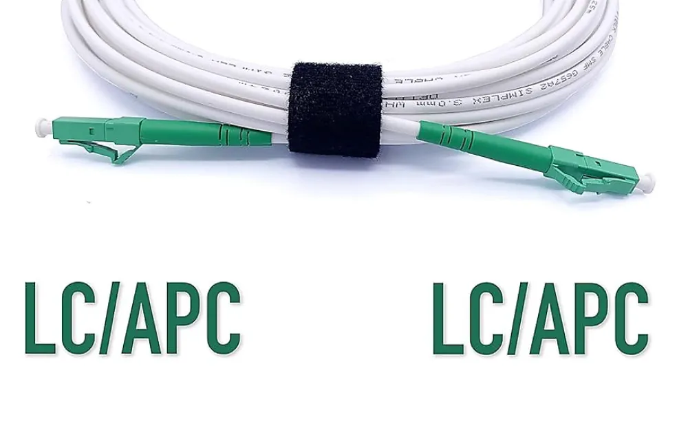 Elfcam-shop Câble, Fil Et Cordon D'Alimentation-Elfcam - Câble Fibre Optique LC/APC à LC/APC - 1m (Blanc), Jarretière Optique Simplex Monomode 9/125um LSZH