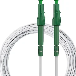 Elfcam-shop Câble, Fil Et Cordon D'Alimentation-Elfcam - Câble Fibre Optique LC/APC à LC/APC - 1m (Blanc), Jarretière Optique Simplex Monomode 9/125um LSZH