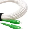 Elfcam-shop Câble, Fil Et Cordon D'Alimentation-Elfcam - Câble Fibre Optique SC-APC à SC-APC - 15m (Blanc), Jarretière Renforcée 9/125um, Blindé, Compatible Livebox