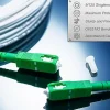 Elfcam-shop Câble, Fil Et Cordon D'Alimentation-Elfcam - Câble Fibre Optique SC-APC à SC-APC - 0.5m (Blanc), Jarretière Renforcée 9/125um, Blindé, Compatible Livebox