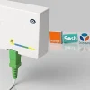 Elfcam-shop Câble, Fil Et Cordon D'Alimentation-Elfcam - Câble Fibre Optique SC-APC à SC-APC - 10m (Blanc), Jarretière Renforcée 9/125um, Blindé, Compatible Livebox