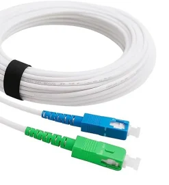 Elfcam-shop Elfcam - Câble Fibre Optique SC-APC à SC-UPC - 2m (Blanc), Jarretière Optique 9/125um, Compatible Freebox, Livebox