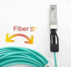 Elfcam-shop Box Domotique-Elfcam - Câble Optique Actif SFP+ à SFP+ - 70m, AOC 10 Gbit/s OM3, Ultra Performant, Réseau Professionnels, PC