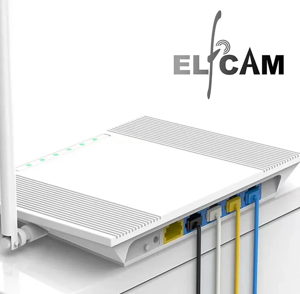 Elfcam-shop Câble Et Connectique Réseau-Elfcam - Câble RJ45 Cat 6 Slim 1m (Noir) - 32AWG Ultra Fin, Réseau LAN/WAN, Haut Débit, Idéal PC, Box, Routeur